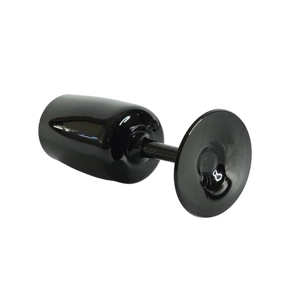 4 Swedish Black Crystal Wine Glasses Bjorkshult Scan by Hans Christian Wagner - Picture 6 of 15